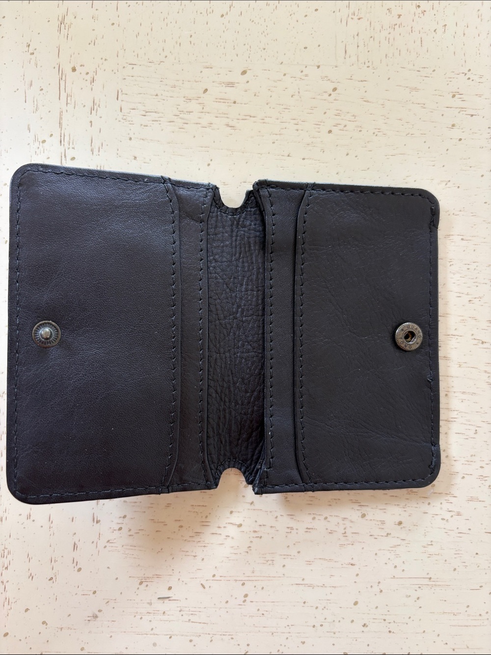 Slim Black Leather Men's or women’s Card holder 
Classic style